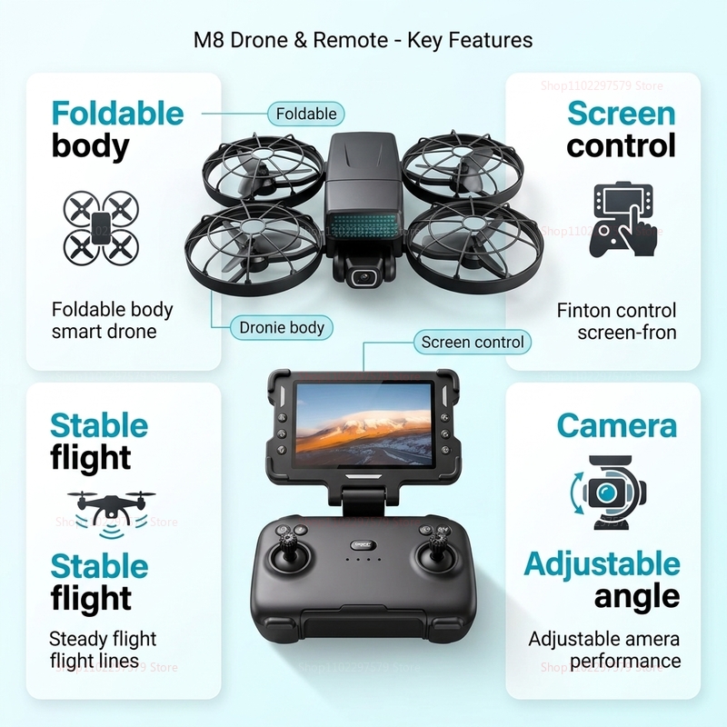 Nouveaux drones M8 GPS 8K Prof - Drone Kit With Camera avis et prix
